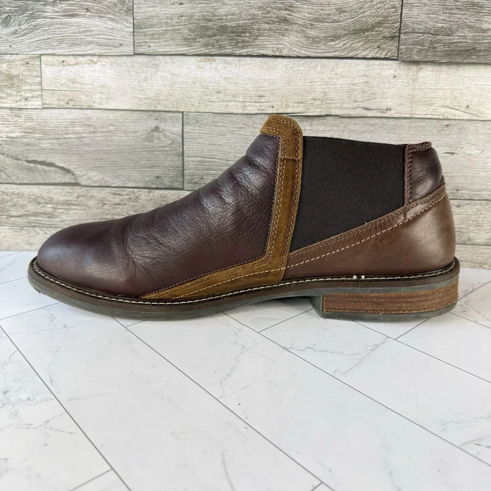 Naot Business Chukka Boots Men's Size 12 Brown Ankle Slip Resistant Shock Relief